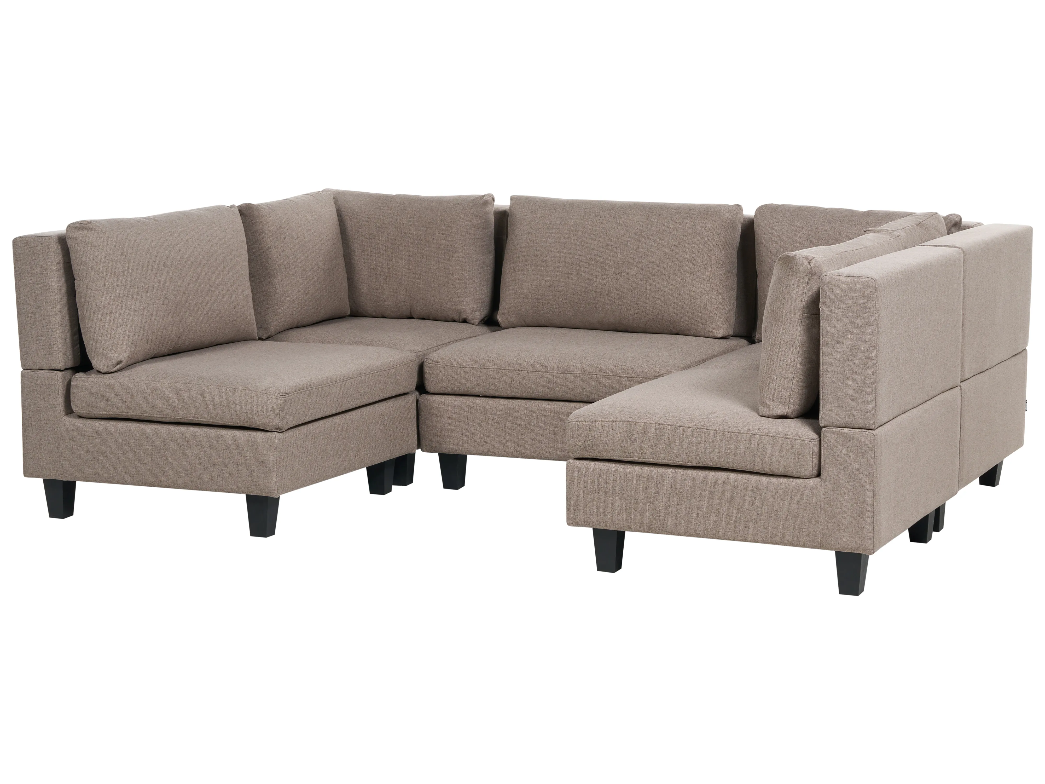 Modulaire U-vormige bank 5-zits UNSTAD Stof Bruin