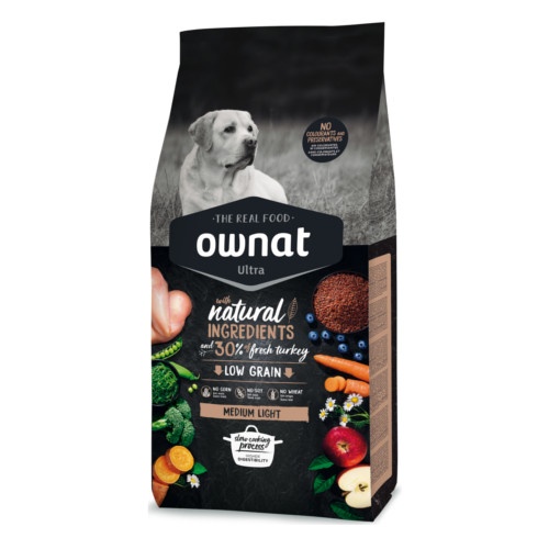 Ração Ownat Ultra Medium Light para cães