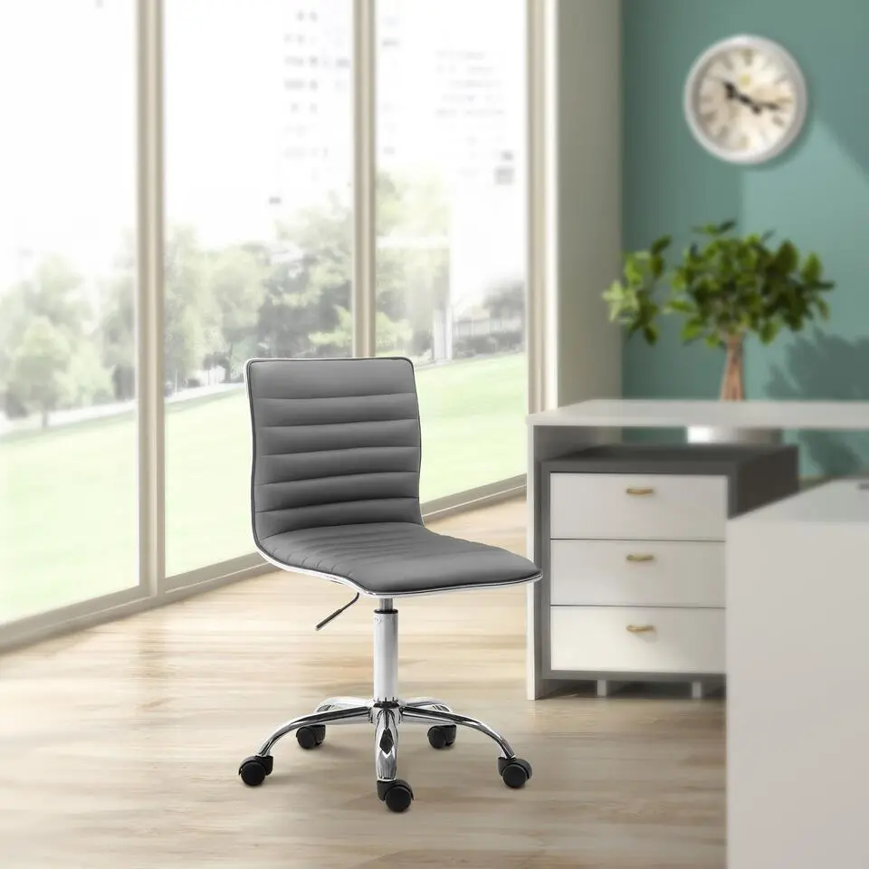 CLP Bureaustoel Alamosa chroom Frame - Kunstleer - grijs