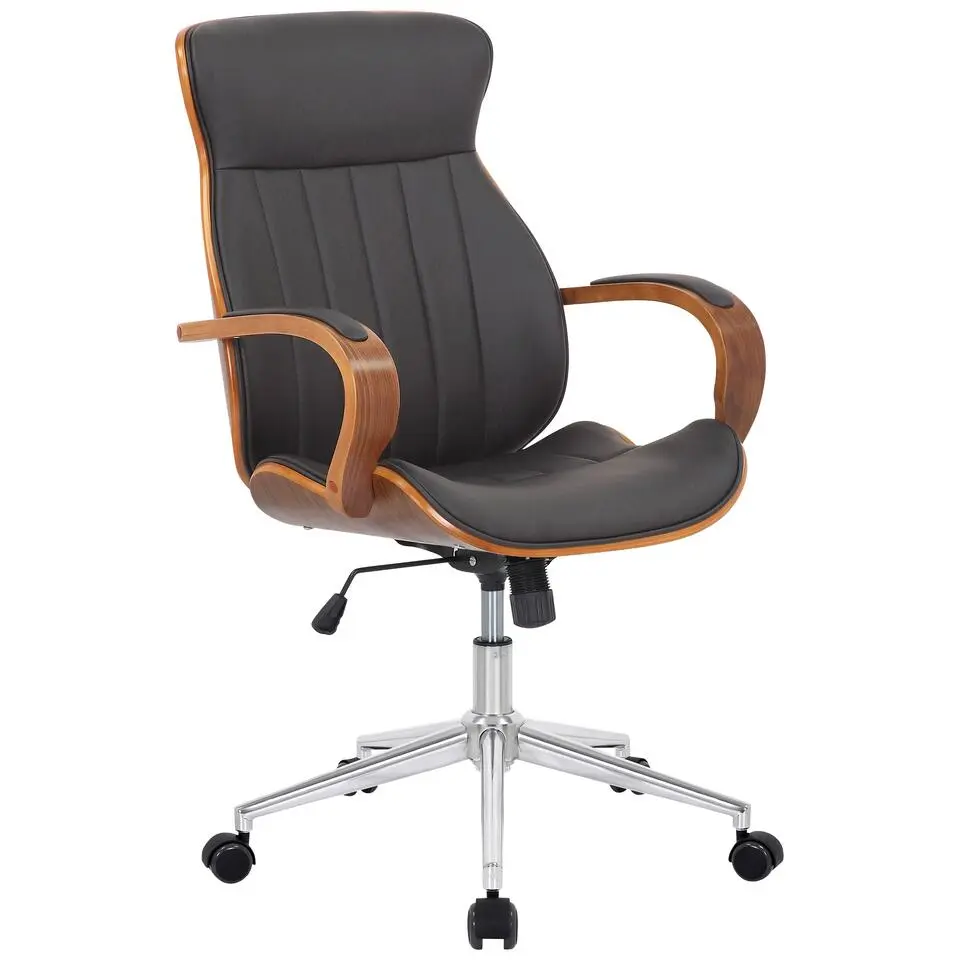 CLP Bureaustoel Melilla chroom Frame - Kunstleer - walnoot/bruin