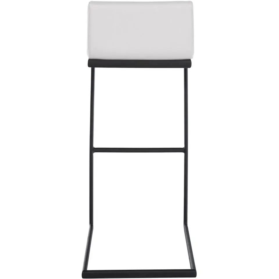 CLP Barkruk Newport zwart Frame - Kunstleer - wit