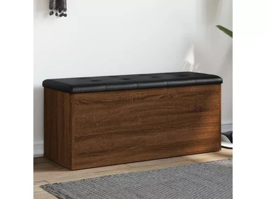Banc de rangement chêne marron 102x42x45 cm bois d'ingénierie