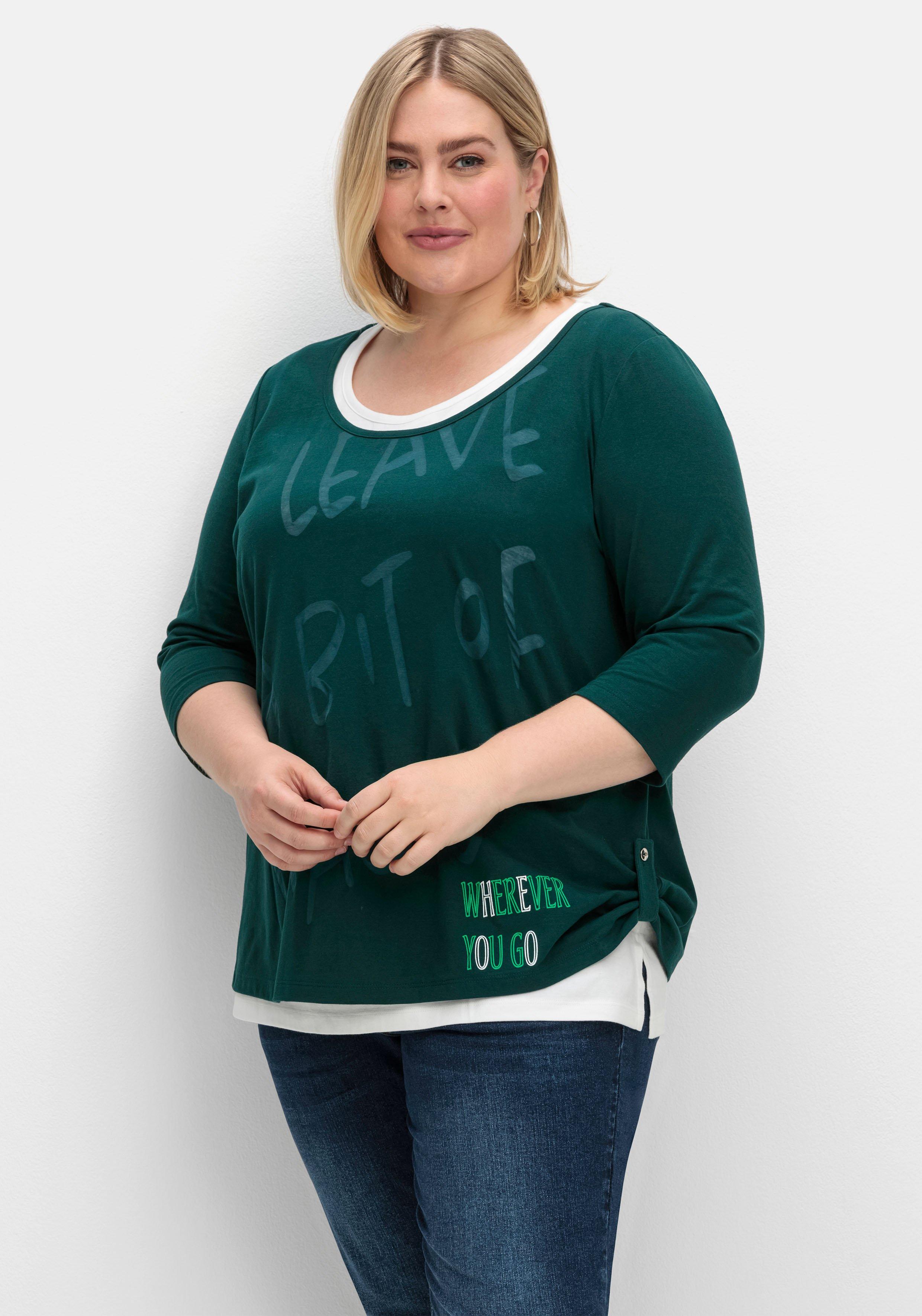 Set aus Top und 3/4-Arm-Shirt mit Ausbrennerdruck
