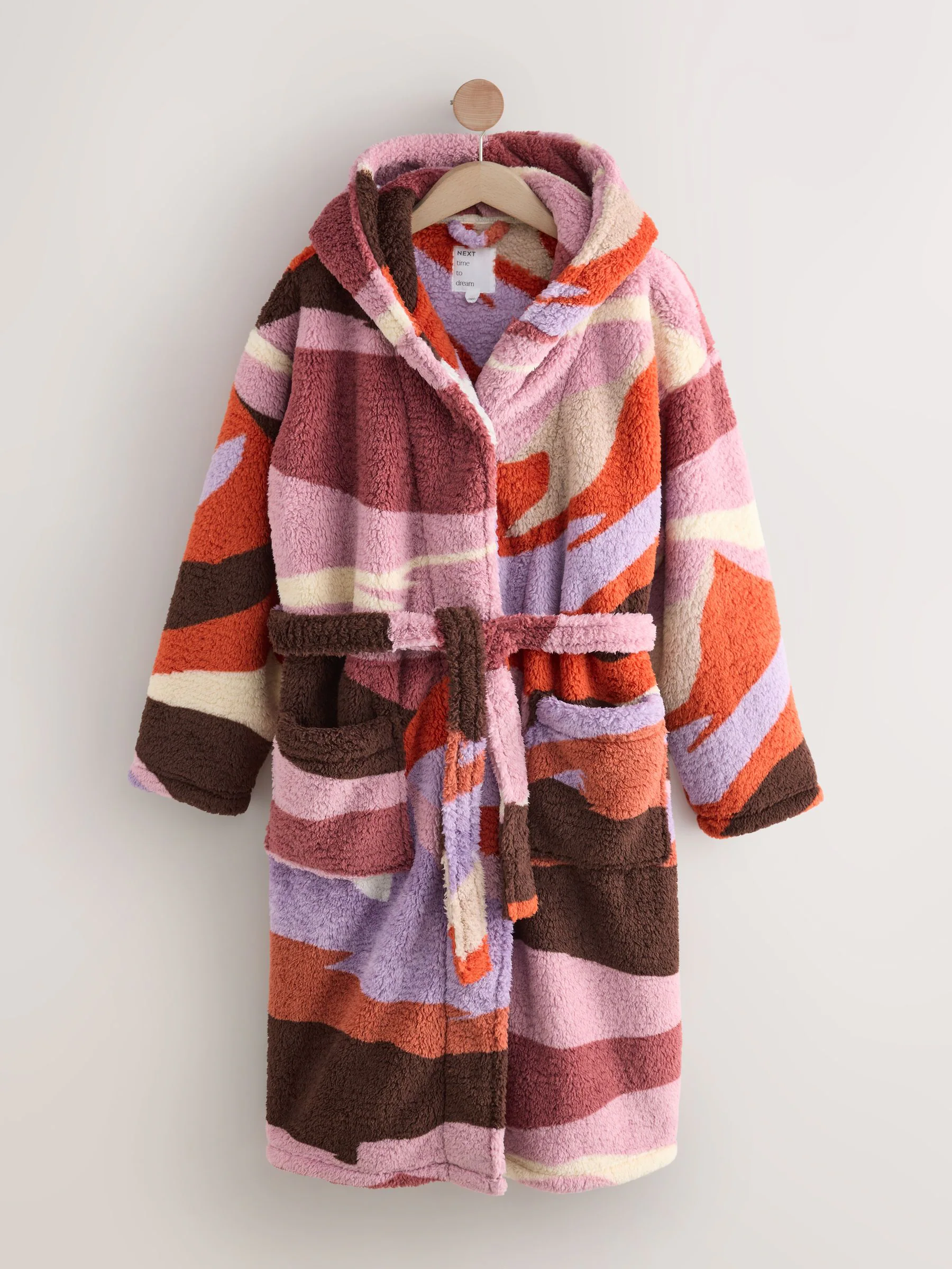 Orange Abstract Scene Print - Teddy Borg Dressing Gown