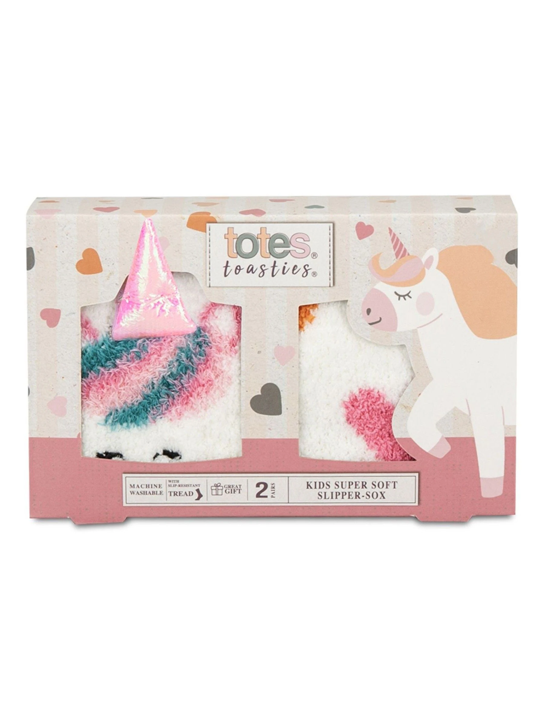 Totes Toasties Girls Super Soft Slipper Socks 2 Pack