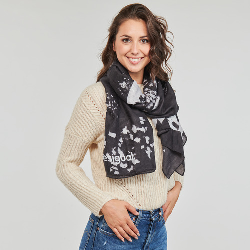 Desigual - FLORAL BW RECTANGLE - Noir / Blanc