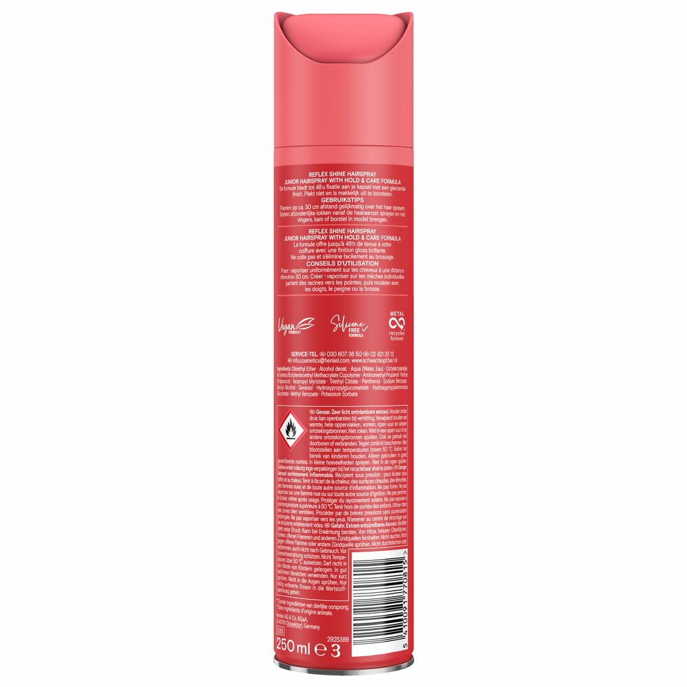Taft Junior Hairspray Ultra Reflex Shine250 ml