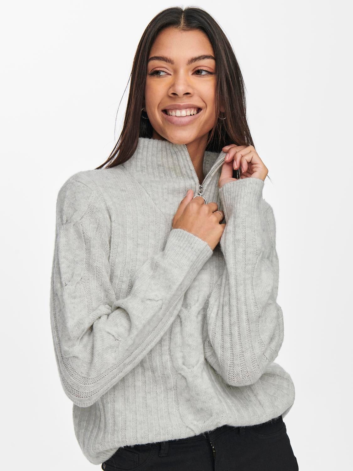 JDYANDREA Strickpullover Super Light Grey Melange