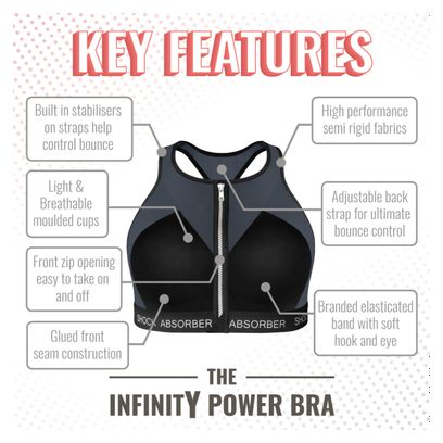 Brassière Shock Absorber Infinity Power Noir / Gris