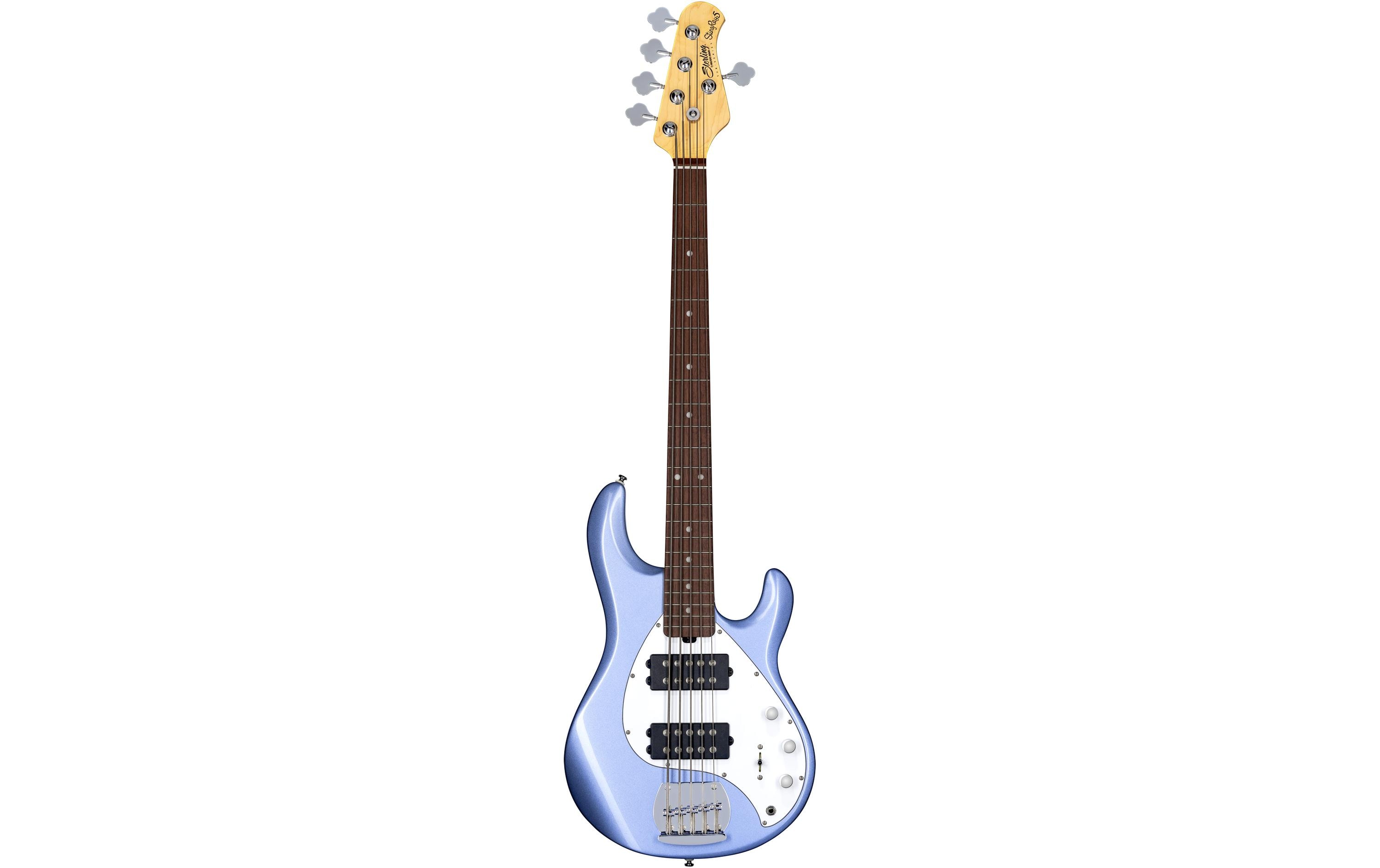 E-Bass StingRay Ray5HH – Lake Blue Metallic<br>5-seitiger Bass mit Aktivelektronik und 2 Humbucker