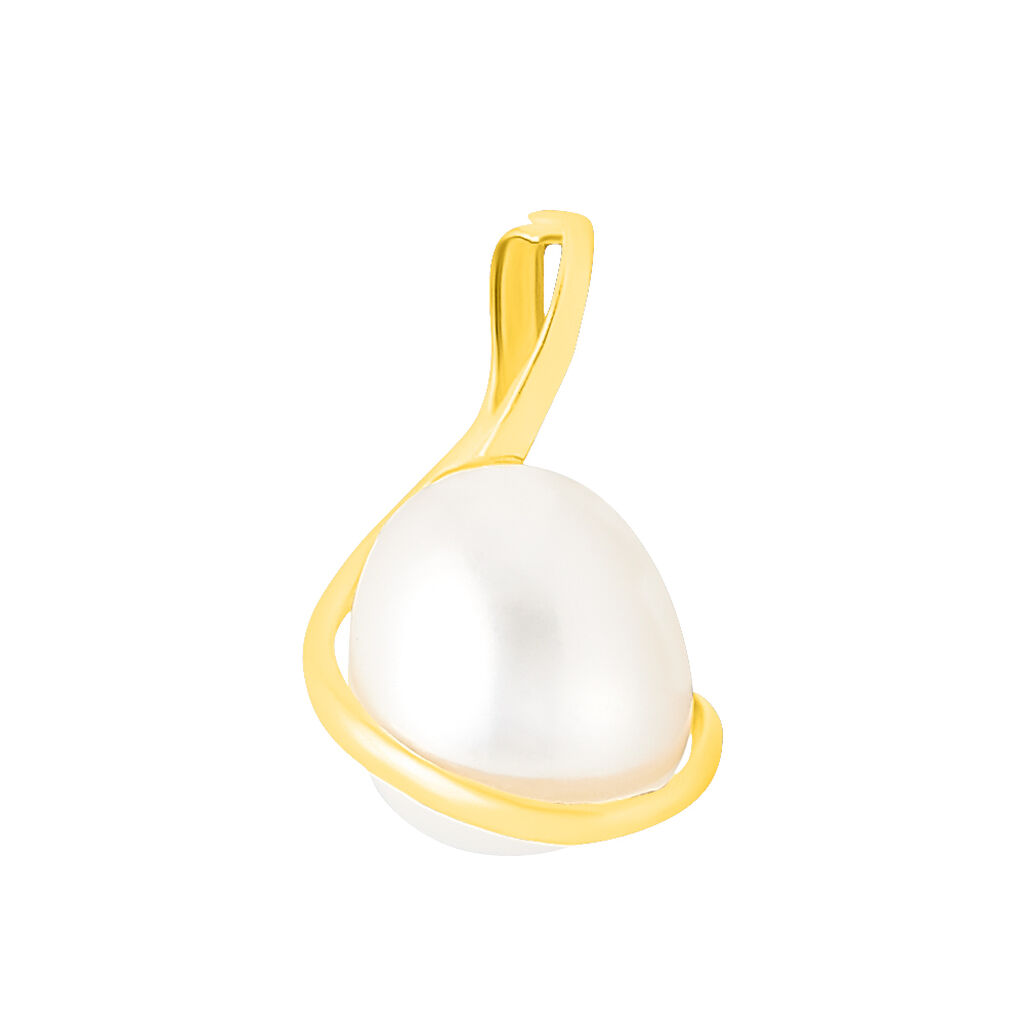Pendentif Tourbillon Or Jaune Perle De Culture