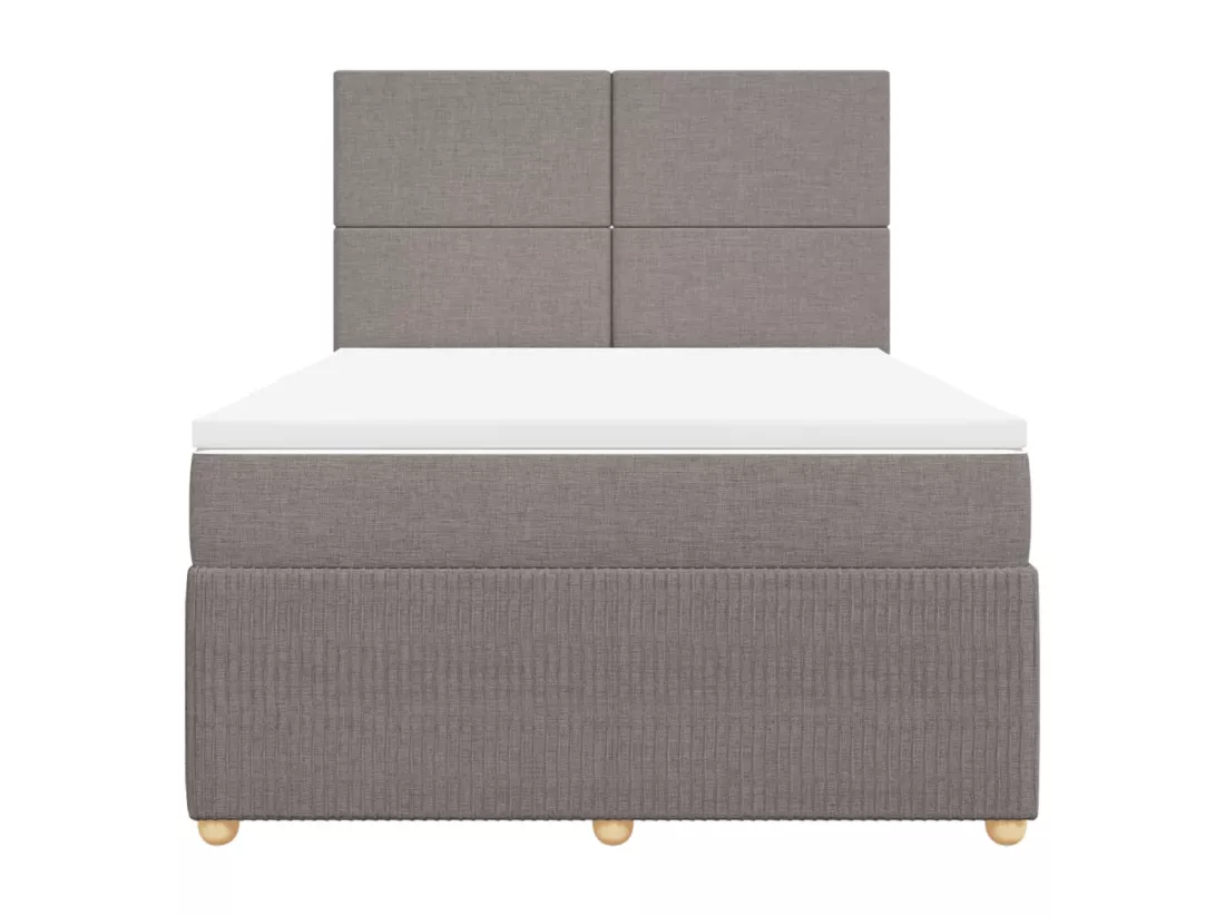 Sommier à lattes de lit avec matelas Taupe 160x200 cm Tissu