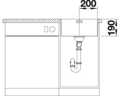 Blanco ANDANO 400-IF spoelbak, 440 x 440 mm, roestvrij staal, 522957