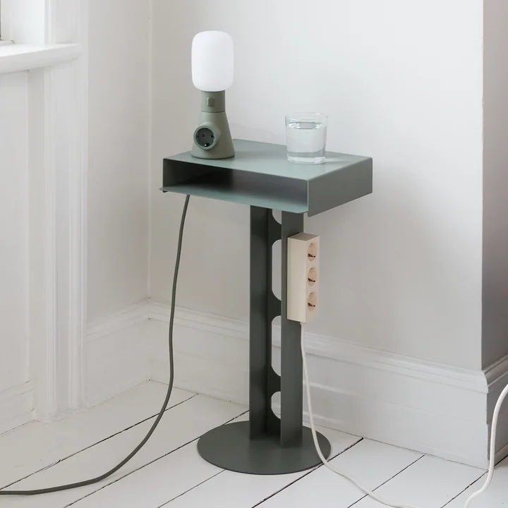 Pedestal - Sidekick Table, moosgrün