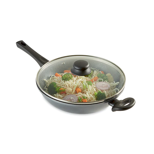 Wok et couvercle revêtement Dur comme la pierre 28 cm Mathon