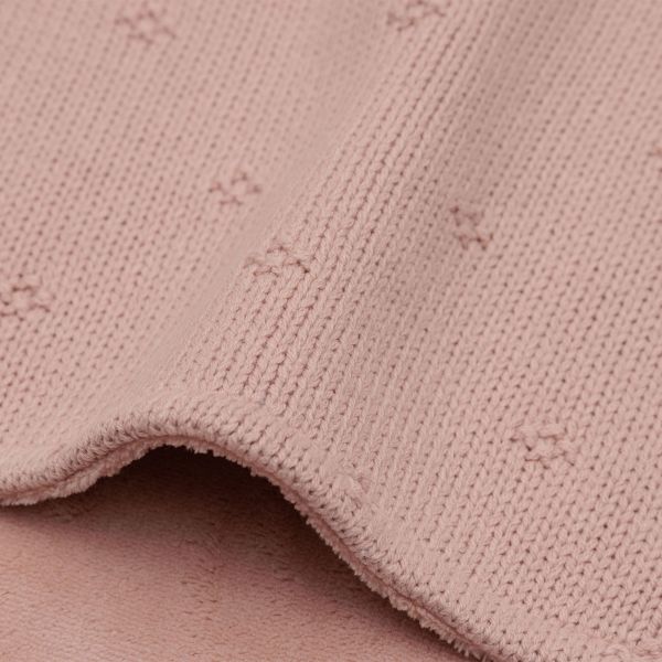 Jollein Cosy Knit Wiegdeken - 75x100 cm - Wild Rose/Velvet