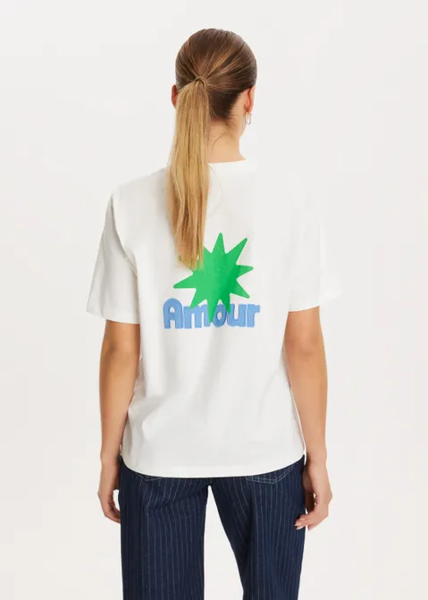 T-shirt met print amour off-white (WIT.O)