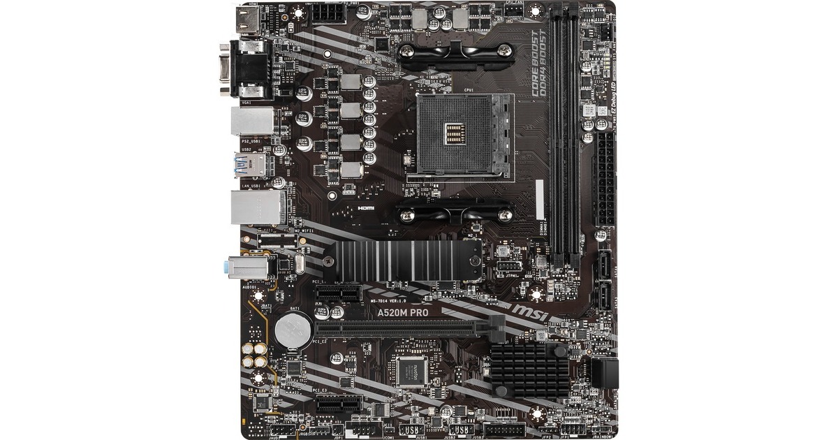 MSIA520M Pro socket AM4 moederbord  (RAID, Gb-LAN, Sound, µATX)