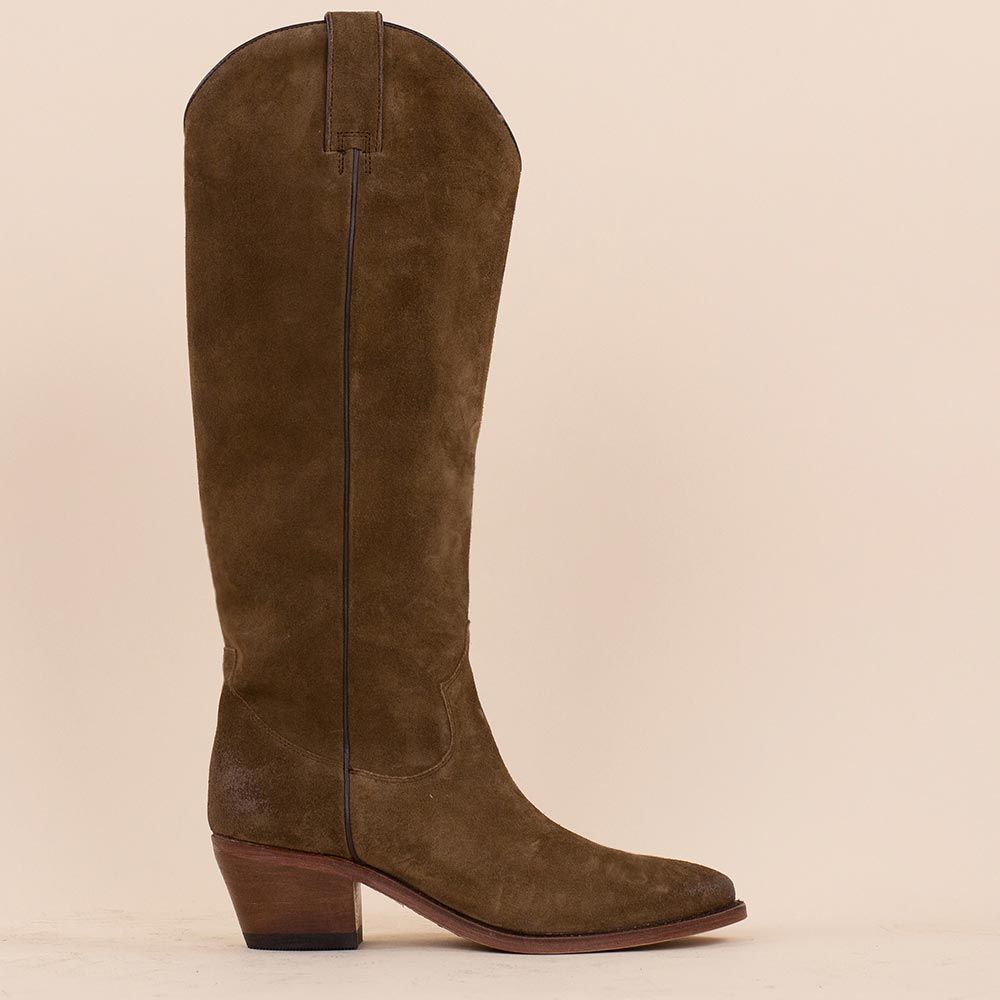 Perlita Peaches hoge laarzen bruin suede