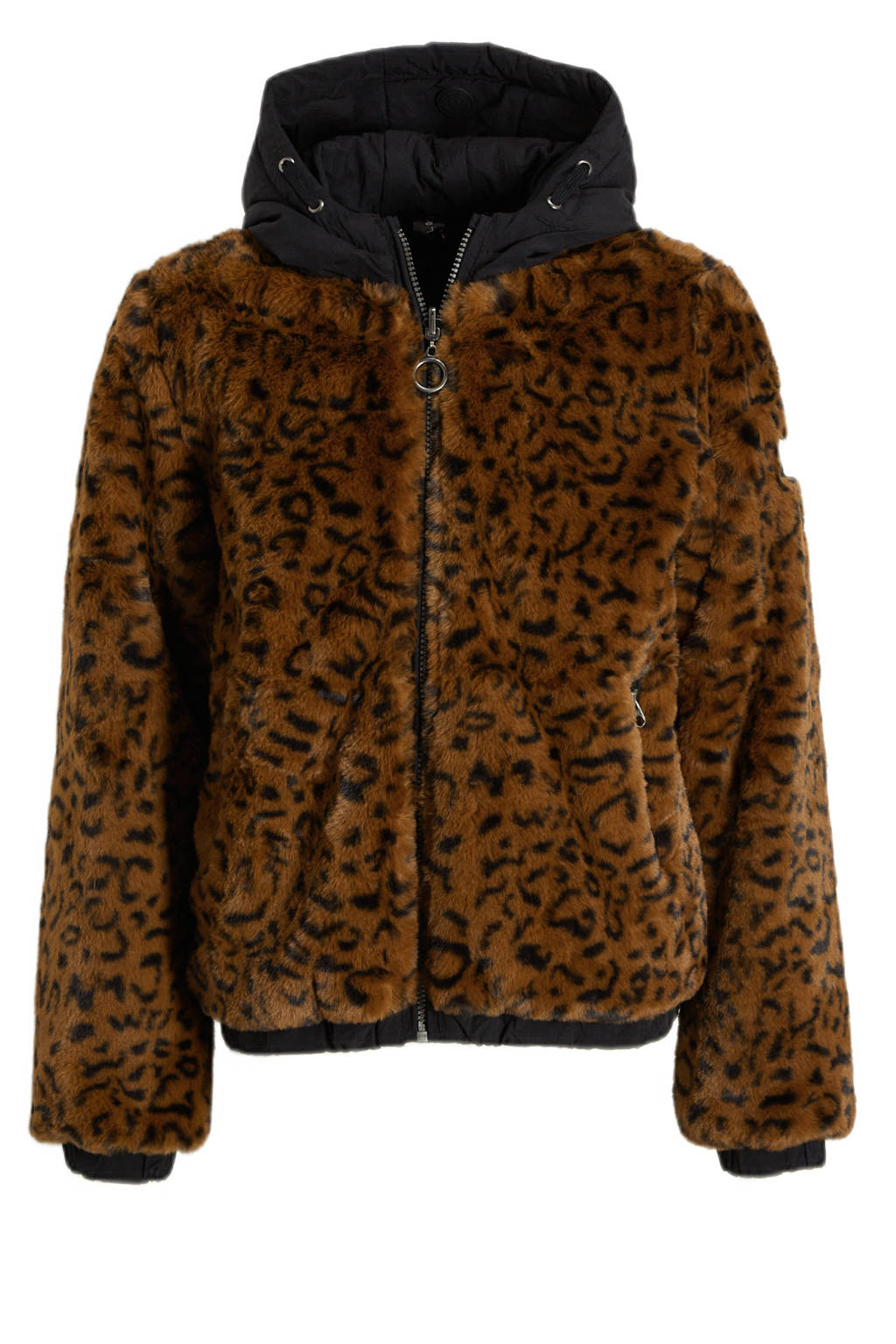 LOOXS reversible imitatiebont winterjas met panterprint bruin/zwart