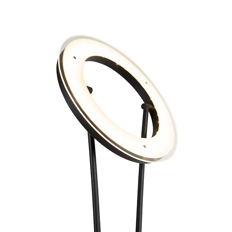 Moderne vloerlamp zwart incl. LED met leesarm - Divine