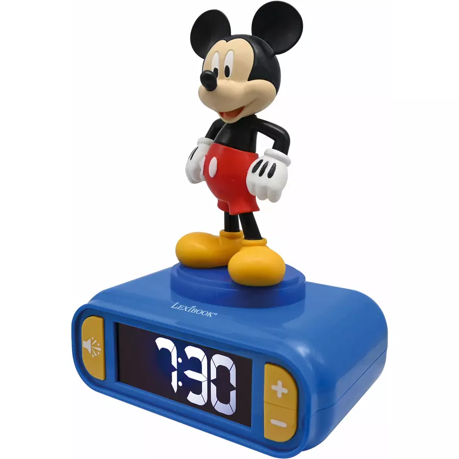 LEXIBOOK Mickey Mouse Wecker mit 3D Nachtlicht-Figur und besonderen Klingeltönen