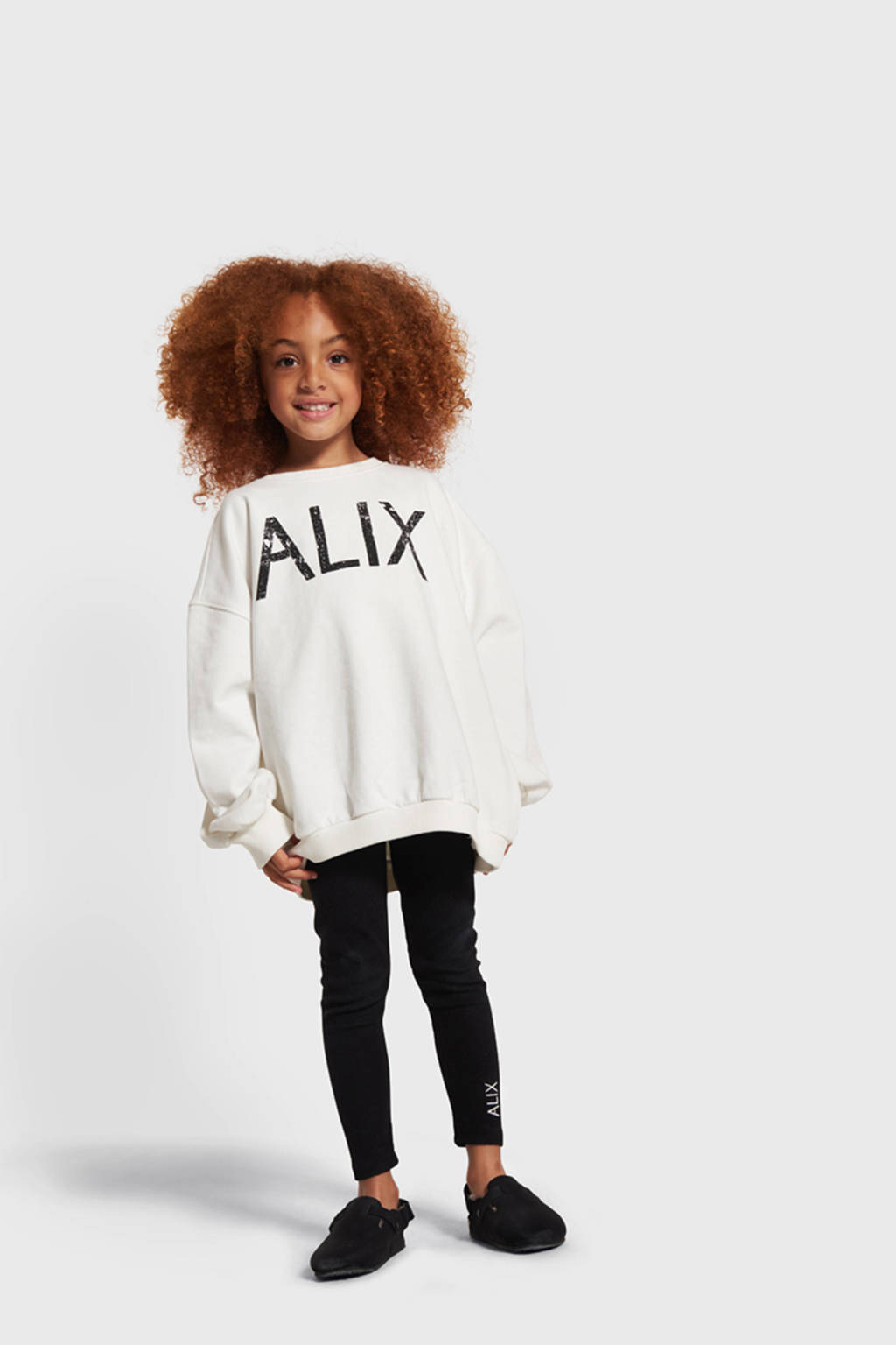 Alix the Label sweater met backprint ecru