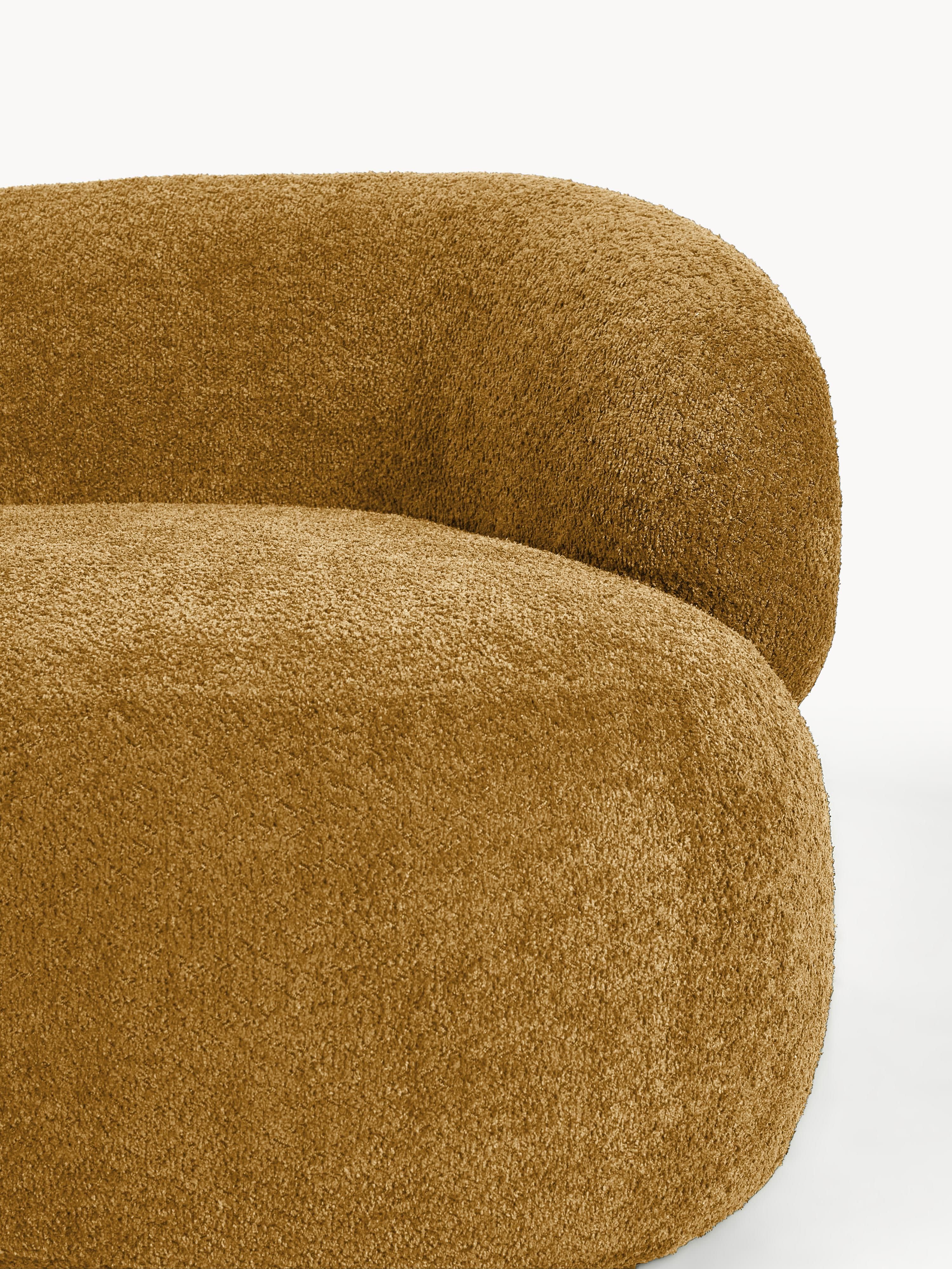 Loungefauteuil Alba uit teddy-bouclé
