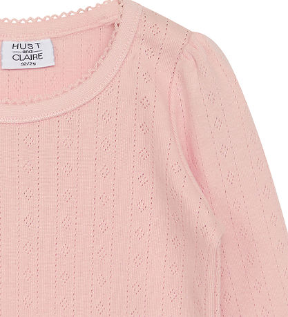 Hust and Claire Bluse - Andreia - Icy Pink m. Lochmuster