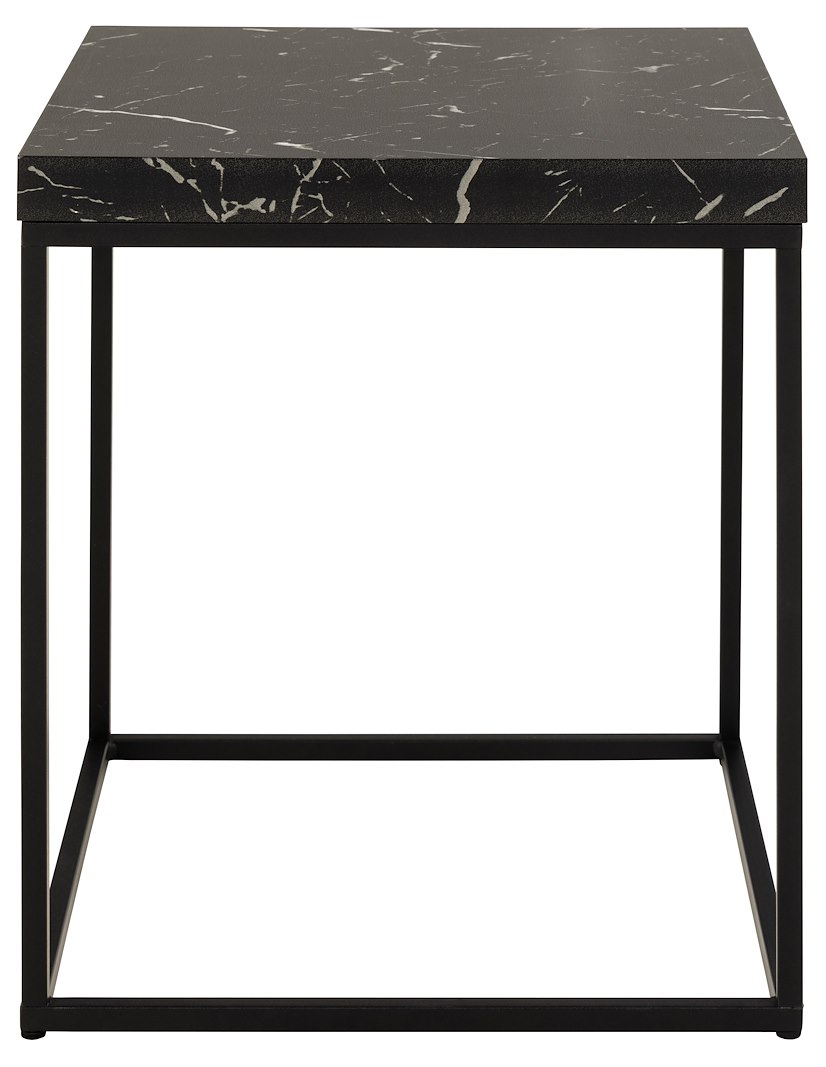 Barossa sidebord Sort marmortopp med sort metallunderstell. 40x40x45cm