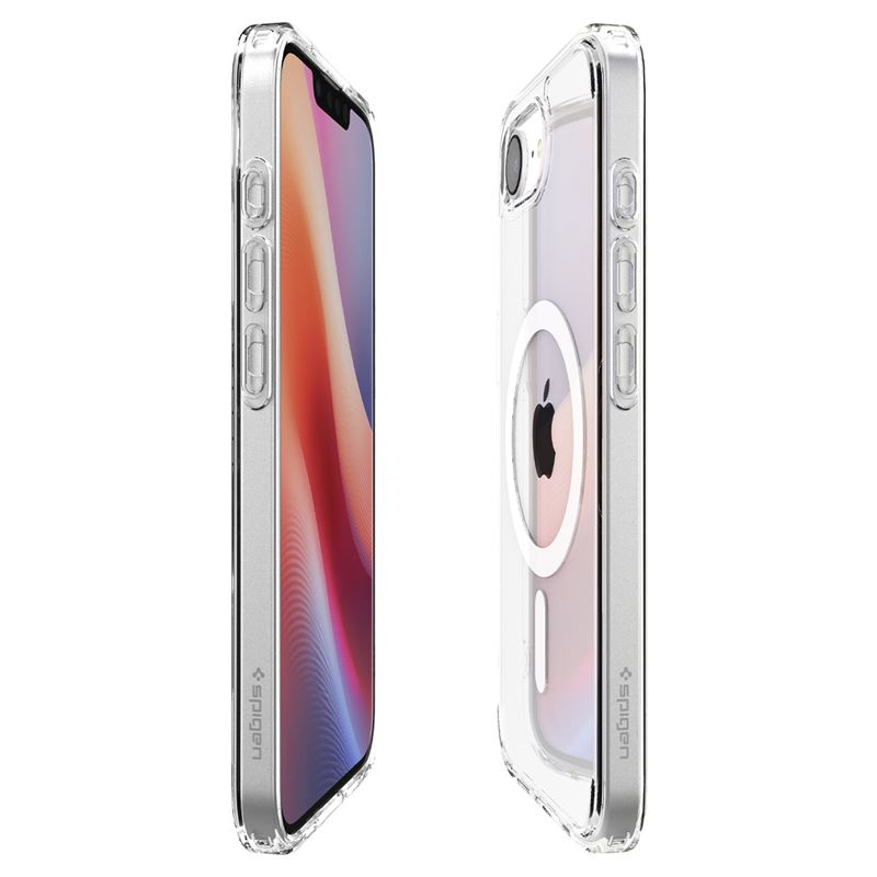 iPhone 16e Ultra Hybrid MagSafe Hülle TPU Bumper Acryl Rückseite Air Cushion Fallschutz (ACS09139) - Transparent / Weiss