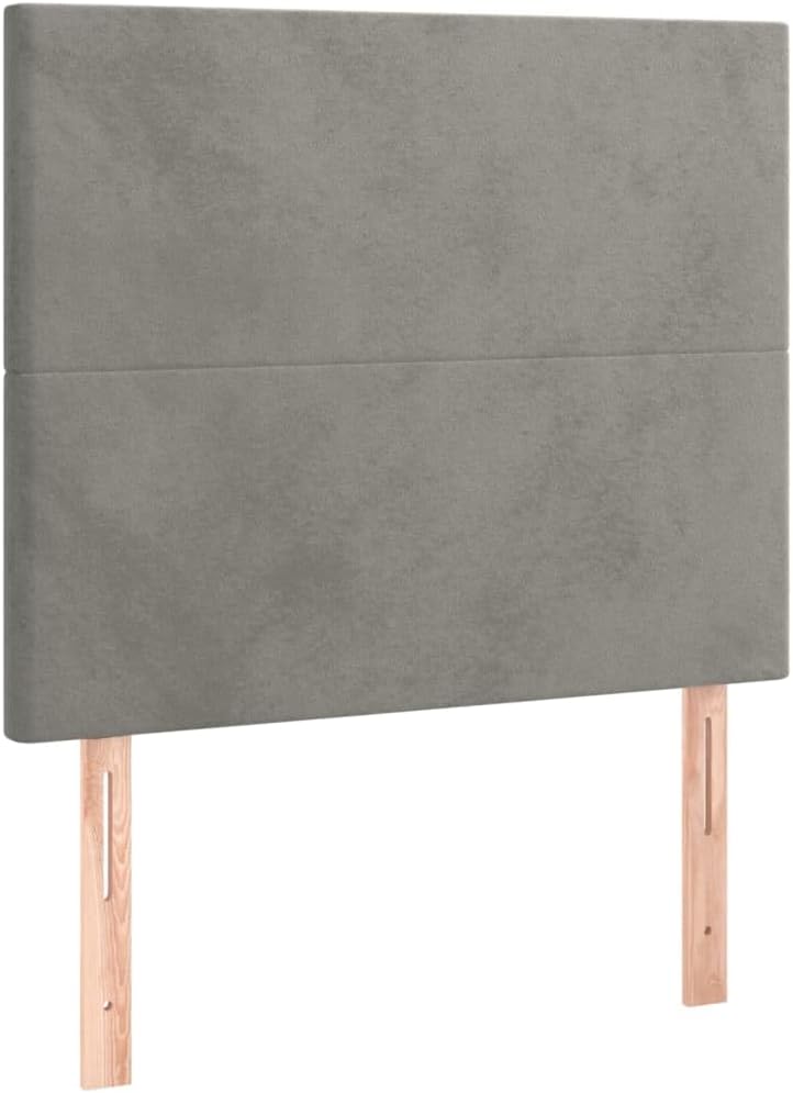 Boxspringbett mit Matratze Hellgrau 80x200 cm Samt,Premium Boxspringbett aus Samt mit verstellbarem Kopfteil und ergonomischer Matratze