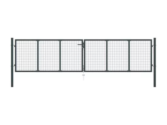 Portail en maille de jardin Acier galvanisé 400 x 150 cm Gris
