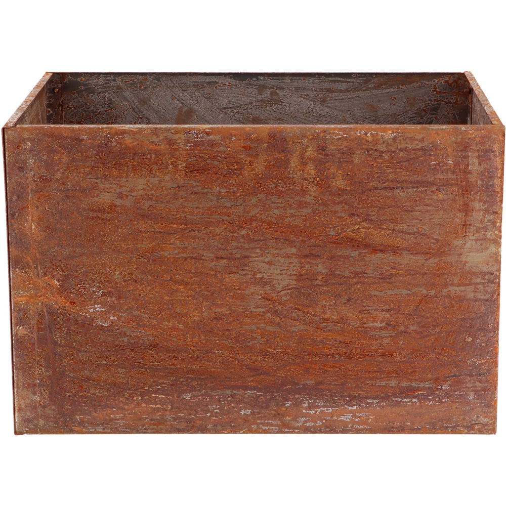 Jardinière en acier corten rouille 58 x 38 x 38 cm