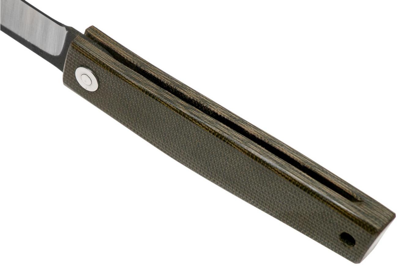 Ohta FK7 Higonokami-zakmes, Green Canvas Micarta