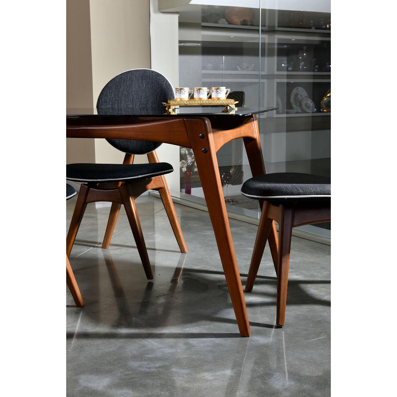 Wooden Art 2 chaises touch marron/anthracite - 54x93x55 cm