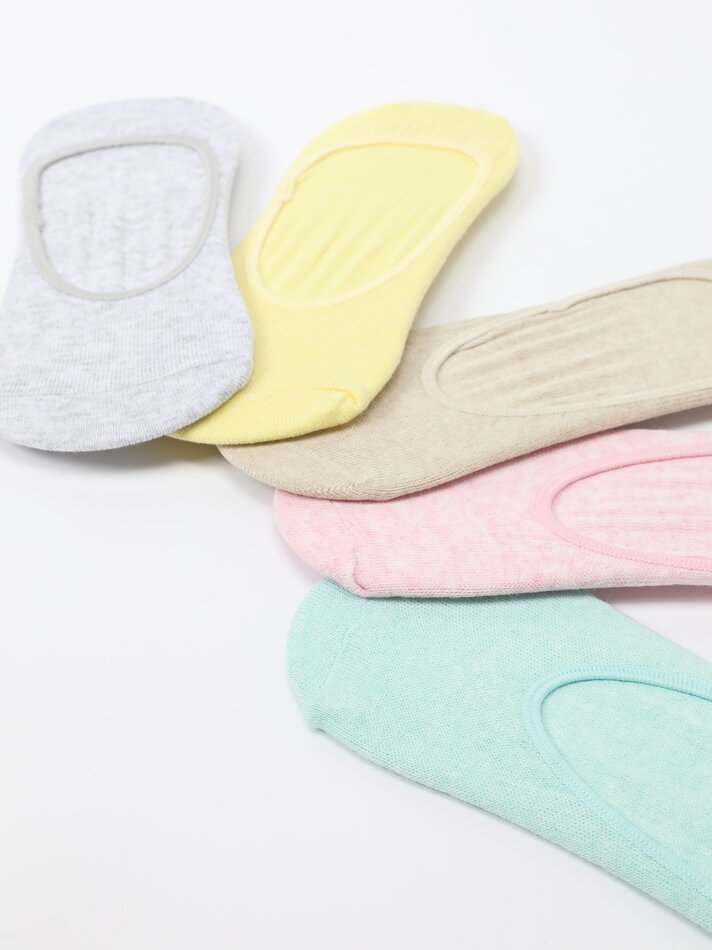Pacote com 5 pares de meias invisíveis - Verde Água