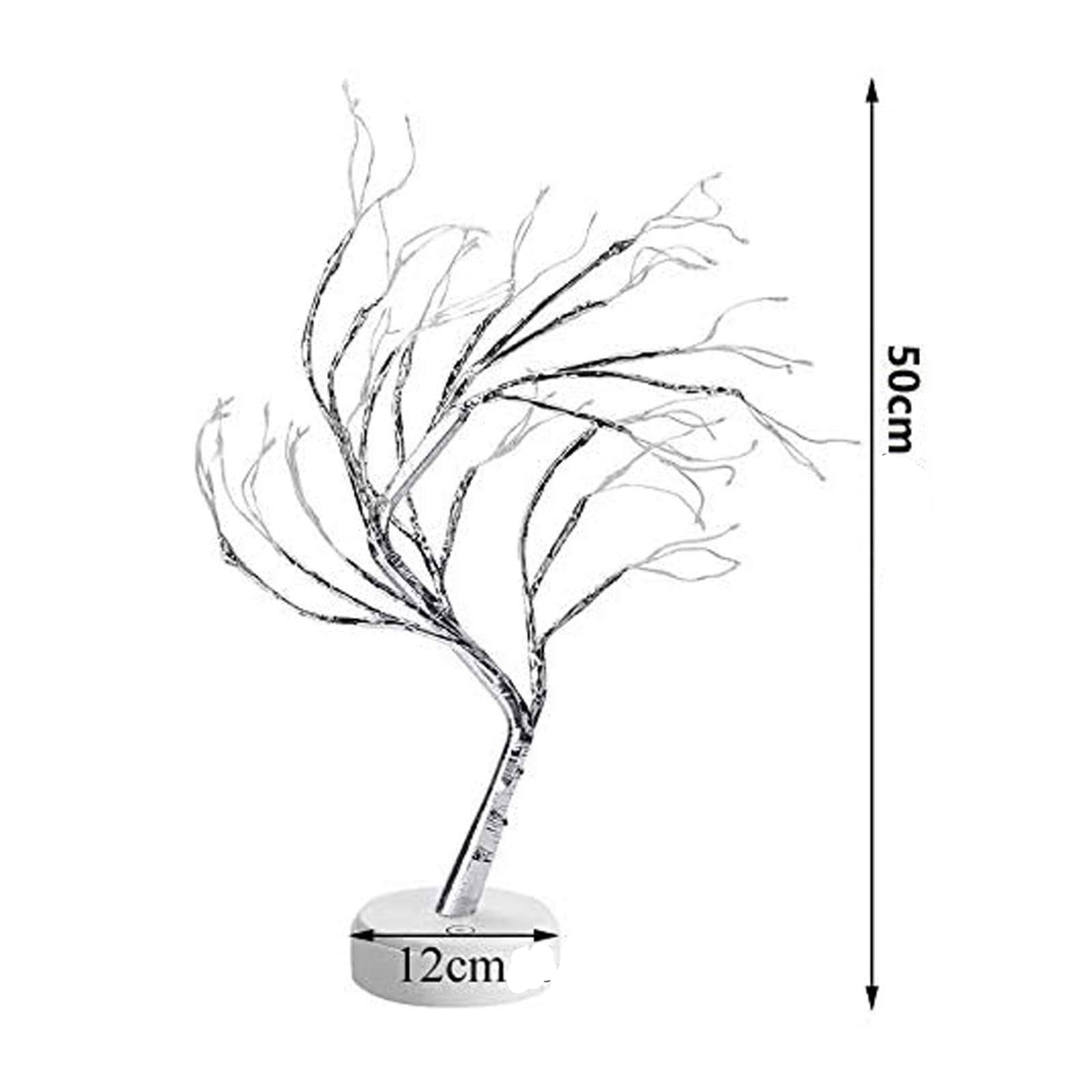 (50cm) LED Deko Bonsai Tischleuchte Baum Lampe mit verstellbaren Ästen (Batteriebetrieben/USB) - Warmweiss