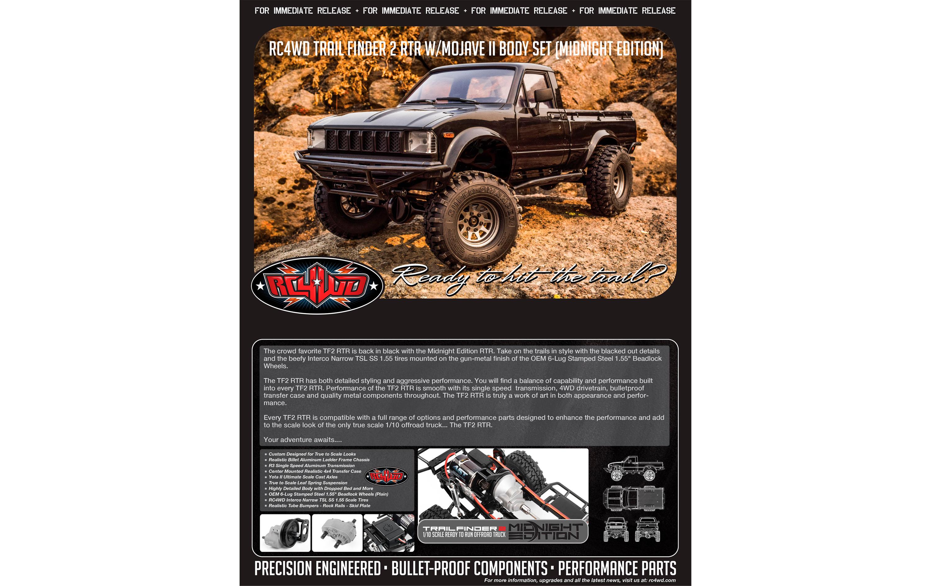 Scale Crawler Trail Finder 2 Mojave II RTR, 1:10<br>RC4WD TF2 Midnight Edition Scale Crawler im Massstab 1:10