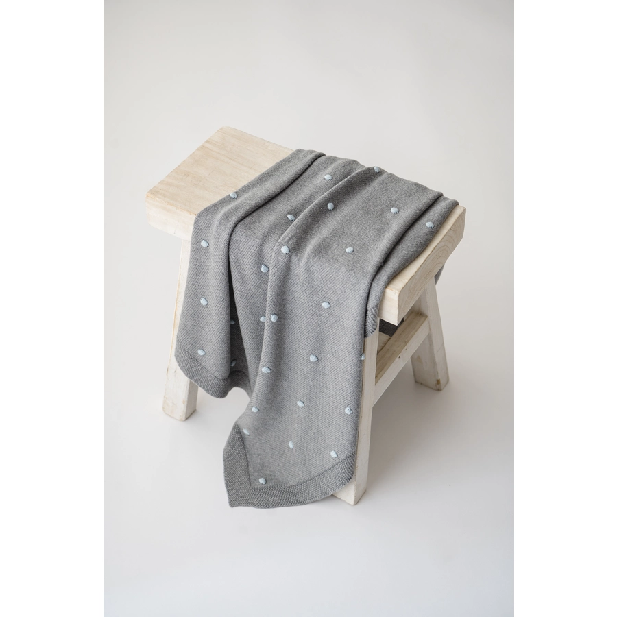 Kaiser Babydecke KNOTS organic cotton greyknots light blue