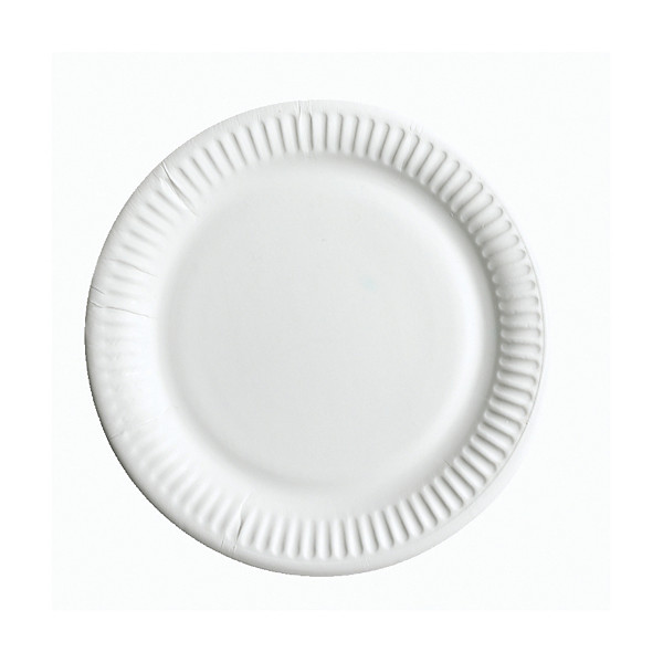Assiettes en carton Huhtamaki Ø 23 cm, blanches, lot de 50