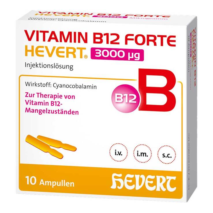 Vitamin B12 Forte Hevert 3000 µg Injektionslösung Ampulle , 10X2 ml