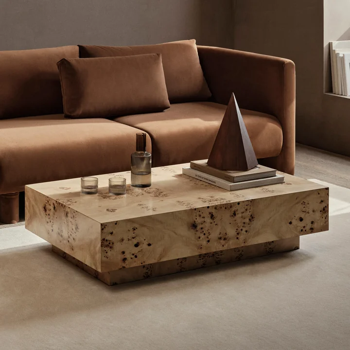 Ferm Living - Burl Coffee Table, mit Schublade, 70x 70 cm, natur