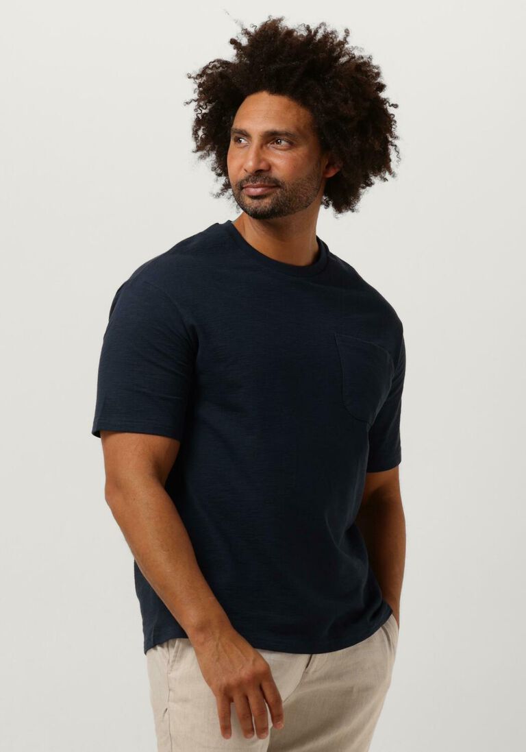 SELECTED HOMME donkerblauwe selected homme t-shirt slhloossaul slub ss o-neck tee