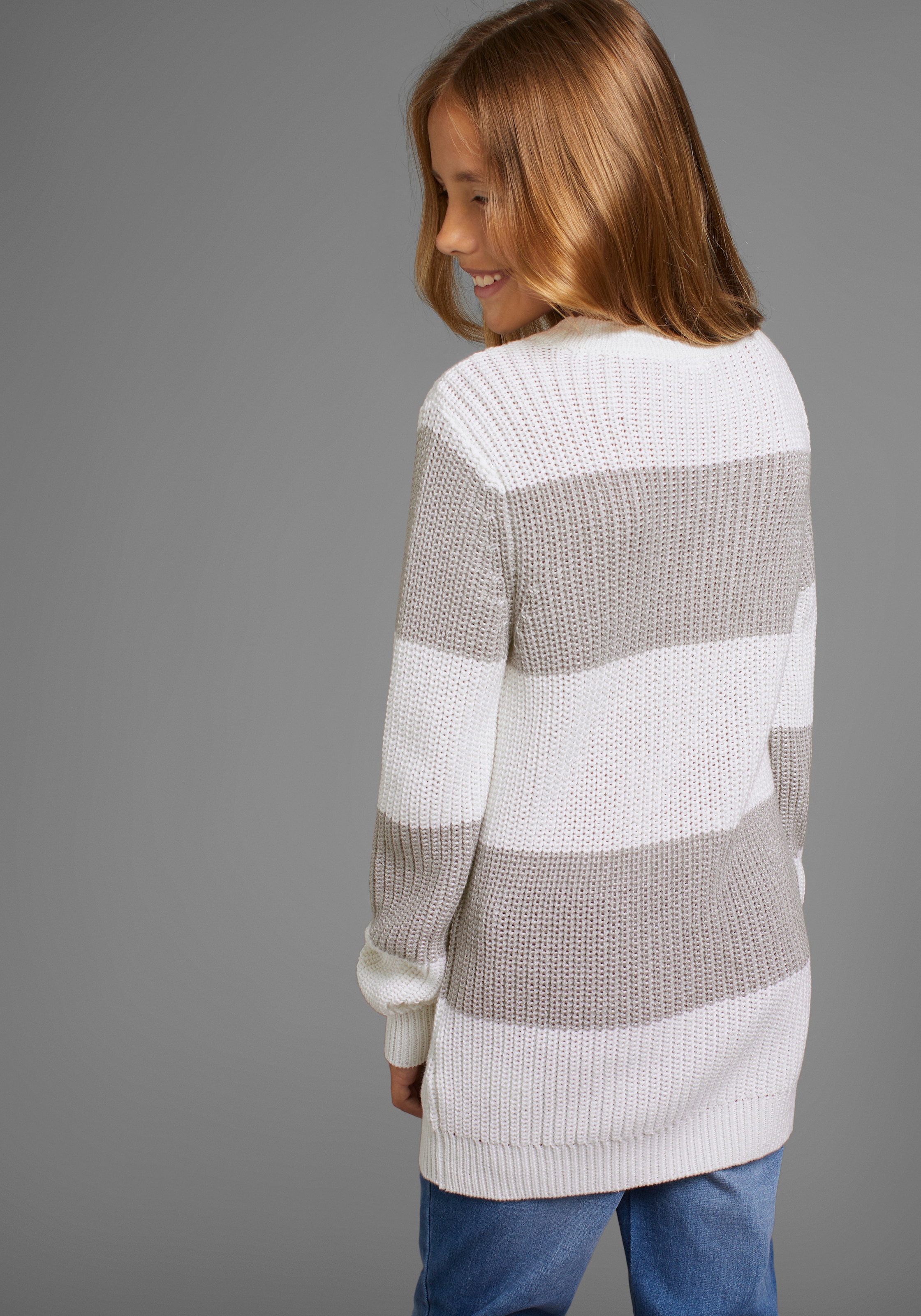 KIDSWORLD Strickpullover »Streifenpullover mit breitem Muster«, , modisches Streifendesign für Mädchen