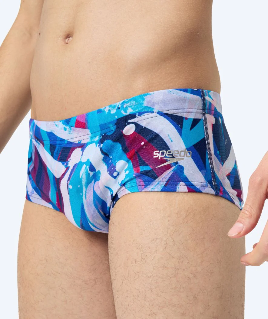 Speedo trunks til mænd - Club Training Allover - Blå/hvid