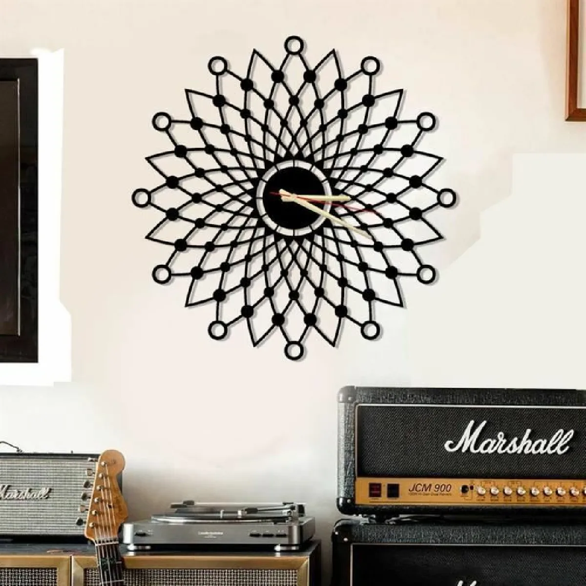 Dekory Horloge murale métal 50 cm - Noir