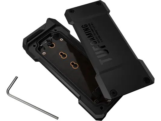 ASUS Externes Gehäuse TUF Gaming A1 (ESD-T1A) M.2 SSD Gehäuse USB-C 3.1 mit duale M.2 NVMe PCIe- und SATA-Schnittstellen
