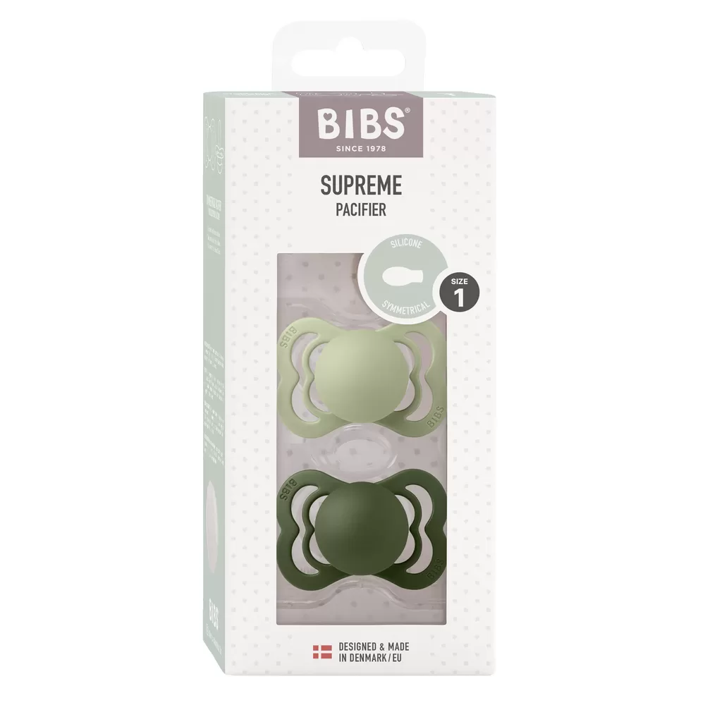 BIBS Supreme Silicone Sage/Hunter Green 2 pak - Flere størrelser