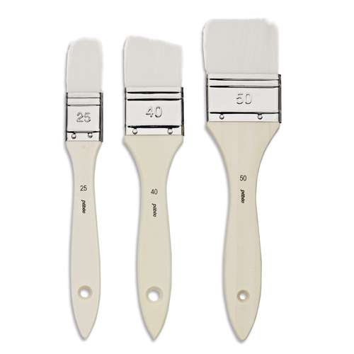 pébéo 3er-Set Gesso und Lack-Spalterpinsel, weiße Synthetikfaser